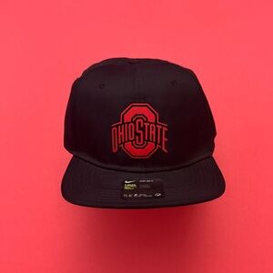 Nike Black Cap with Red Ohio State Logo - Rare Team Issue